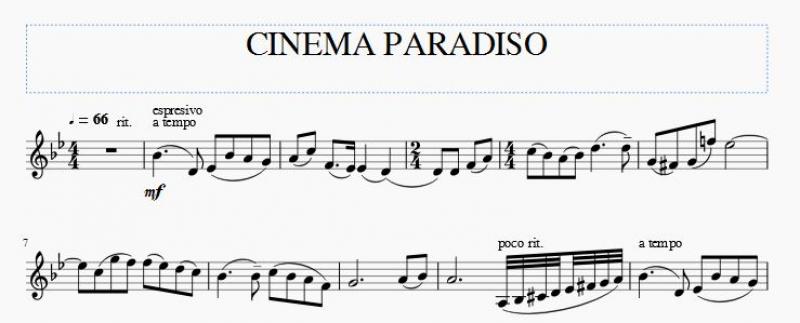 نت آهنگ فیلم Cinema Paradiso برای ویولن به آهنگسازی انیو موریکونه و تنظیم انیو موریکونه